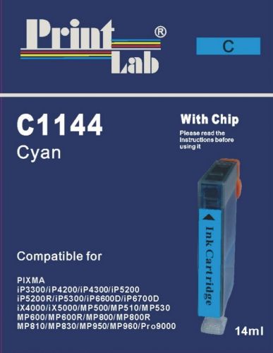 PrintLab Tintenpatrone Cyan 14ml kompatibel mit Canon CLI-8C Pixma IP4200 IP5200 MP520