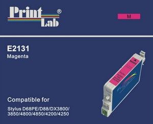 PrintLab Tintenpatrone Magenta 16ml kompatibel mit Epson T0613 Stylus D68 D88 DX3800 DX3850 DX4250