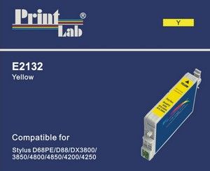 PrintLab Tintenpatrone Yellow 16ml kompatibel mit Epson T0614 Stylus D68 D88 DX3800 DX3850 DX4250