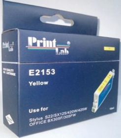 PrintLab Tintenpatrone Yellow 15ml kompatibel mit Epson T1284 Stylus S22 SX125 SX420W SX430W